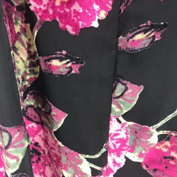 Mi Ami Mini Sundress Black Pink Velveteen Flowers Strappy lined #A9 - Picture 7 of 9